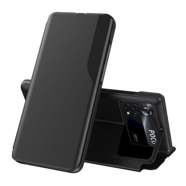Attraction Flip Holder Leather Phone Case, For Xiaomi Poco X4 Pro 5G, For Xiaomi Poco M4 Pro 4G