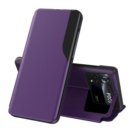 Attraction Flip Holder Leather Phone Case, For Xiaomi Poco X4 Pro 5G, For Xiaomi Poco M4 Pro 4G