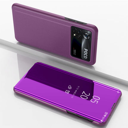 Plated Mirror Horizontal Flip Leather Case with Holder, For Xiaomi Poco X4 Pro 5G, For Xiaomi Poco M4 Pro 4G