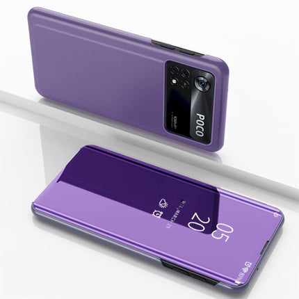 Plated Mirror Horizontal Flip Leather Case with Holder, For Xiaomi Poco X4 Pro 5G, For Xiaomi Poco M4 Pro 4G
