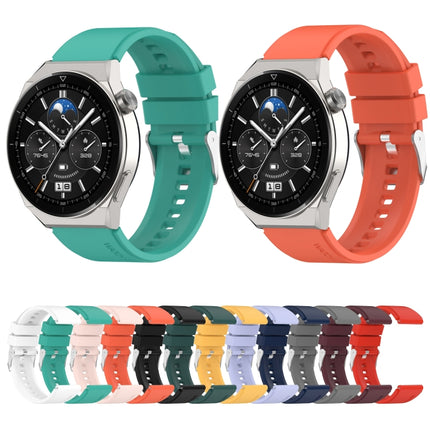 Protruding Head Silver Buckle Silicone Watch Band, For Huawei Watch GT 3 Pro 46mm 22mm, For Huawei Watch GT 3 Pro 43mm 20mm