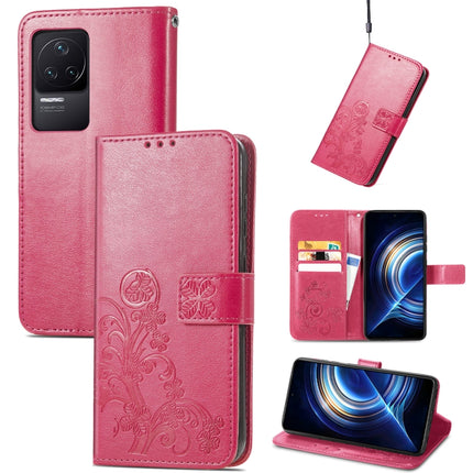 Four-leaf Clasp Embossed Buckle Leather Phone Case, For Xiaomi Redmi K50 Pro, For Xiaomi Redmi 10C, For Xiaomi Redmi Note 11 Pro 4G Global, For Xiaomi Poco X4 Pro 5G