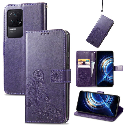 Four-leaf Clasp Embossed Buckle Leather Phone Case, For Xiaomi Redmi K50 Pro, For Xiaomi Redmi 10C, For Xiaomi Redmi Note 11 Pro 4G Global, For Xiaomi Poco X4 Pro 5G