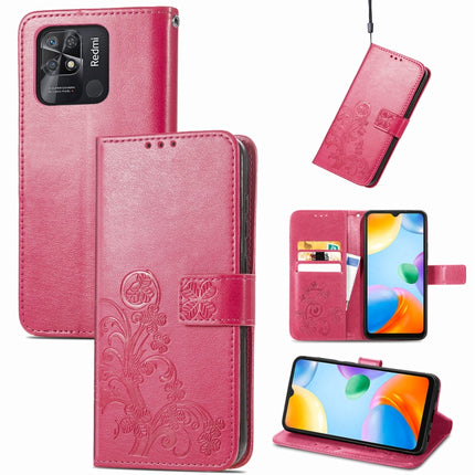Four-leaf Clasp Embossed Buckle Leather Phone Case, For Xiaomi Redmi K50 Pro, For Xiaomi Redmi 10C, For Xiaomi Redmi Note 11 Pro 4G Global, For Xiaomi Poco X4 Pro 5G