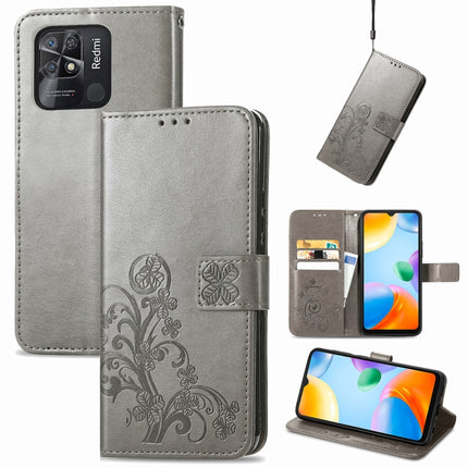 Four-leaf Clasp Embossed Buckle Leather Phone Case, For Xiaomi Redmi K50 Pro, For Xiaomi Redmi 10C, For Xiaomi Redmi Note 11 Pro 4G Global, For Xiaomi Poco X4 Pro 5G