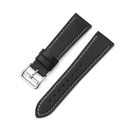 22mm Contrast Pin Buckle Leather Strap, For Huawe Watch GT Runner, For Huawei Watch GT3 46MM, For Huawei Watch3/Watch3 Pro