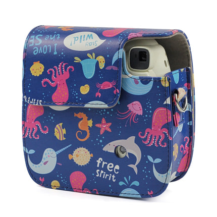 Ocean World Pattern Full Body Camera PU Leather Case Bag with Strap for FUJIFILM instax mini 9 / mini 8+ / mini 8, Ocean World Pattern