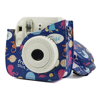 Ocean World Pattern Full Body Camera PU Leather Case Bag with Strap for FUJIFILM instax mini 9 / mini 8+ / mini 8, Ocean World Pattern