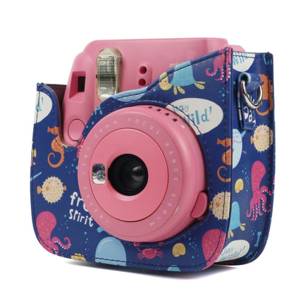 Ocean World Pattern Full Body Camera PU Leather Case Bag with Strap for FUJIFILM instax mini 9 / mini 8+ / mini 8, Ocean World Pattern
