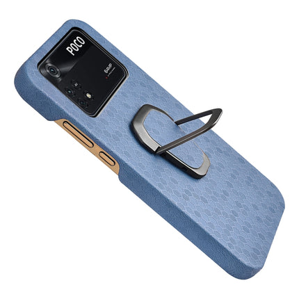 For Xiaomi Poco M4 Pro 4G Ring Holder Honeycomb PU Phone Case, For Xiaomi Poco M4 Pro 4G