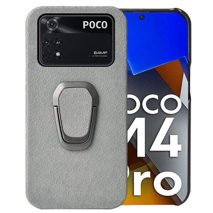 For Xiaomi Poco M4 Pro 4G Ring Holder Honeycomb PU Phone Case, For Xiaomi Poco M4 Pro 4G