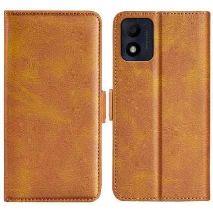 For Alcatel 1B 2022 Dual-side Magnetic Buckle Horizontal Flip Leather Phone Case, Black, Yellow, Brown, Dark Blue, Red
