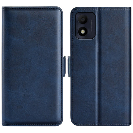 For Alcatel 1B 2022 Dual-side Magnetic Buckle Horizontal Flip Leather Phone Case, Black, Yellow, Brown, Dark Blue, Red