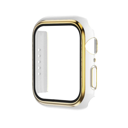 Electroplating Two-color PC+Tempered Film Watch Case, For Apple Watch Series 9 / 8 / 7 45mm