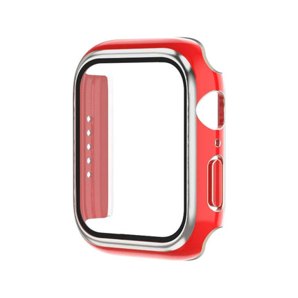 Electroplating Two-color PC+Tempered Film Watch Case, For Apple Watch Series 9 / 8 / 7 45mm