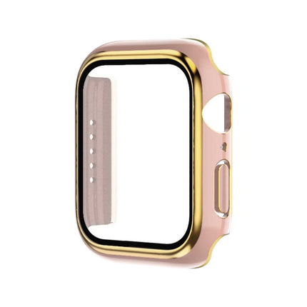 Electroplating Two-color PC+Tempered Film Watch Case, For Apple Watch Series 9 / 8 / 7 45mm