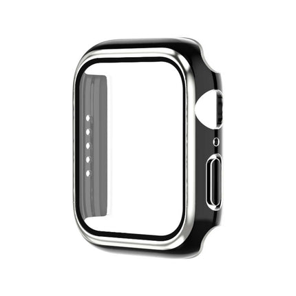 Electroplating Two-color PC+Tempered Film Watch Case, For Apple Watch Series 9 / 8 / 7 45mm