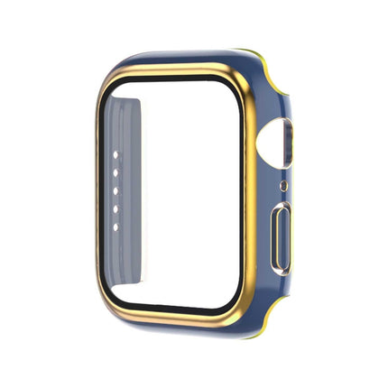 Electroplating Two-color PC+Tempered Film Watch Case, For Apple Watch Series 6/5/4/SE 44mm