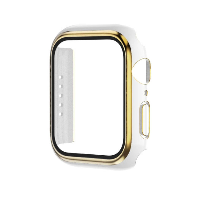 Electroplating Two-color PC+Tempered Film Watch Case, For Apple Watch Series 9 / 8 / 7 41mm