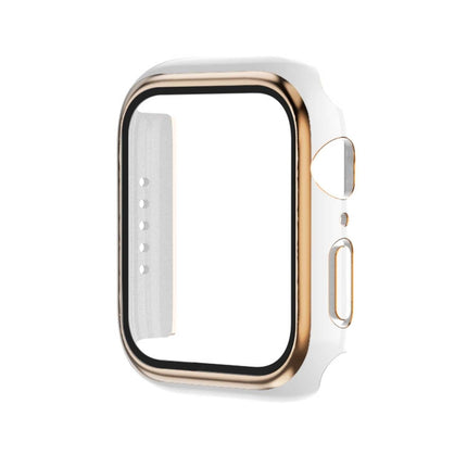 Electroplating Two-color PC+Tempered Film Watch Case, For Apple Watch Series 9 / 8 / 7 41mm