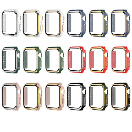 Electroplating Two-color PC+Tempered Film Watch Case, For Apple Watch Series 9 / 8 / 7 41mm