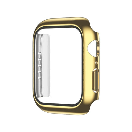 Electroplating Monochrome PC+Tempered Film Watch Case, For Apple Watch Series 9 / 8 / 7 45mm, For Apple Watch Series 8 / 7 45mm, For Apple Watch Series 6/5/4/SE 44mm, For Apple Watch Series 3/2/1 42mm