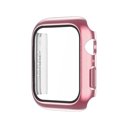 Electroplating Monochrome PC+Tempered Film Watch Case, For Apple Watch Series 9 / 8 / 7 45mm, For Apple Watch Series 8 / 7 45mm, For Apple Watch Series 6/5/4/SE 44mm, For Apple Watch Series 3/2/1 42mm