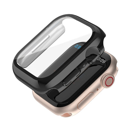 Electroplating Monochrome PC+Tempered Film Watch Case, For Apple Watch Series 9 / 8 / 7 41mm, For Apple Watch Series 6/5/4/SE 40mm, For Apple Watch Series 3/2/1 38mm