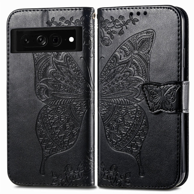 Butterfly Love Flower Embossed Leather Phone Case, For Google Pixel 7 Pro 5G, For Google Pixel 7 5G, For OnePlus Nord CE 2 5G