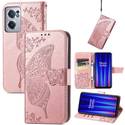 Butterfly Love Flower Embossed Leather Phone Case, For Google Pixel 7 Pro 5G, For Google Pixel 7 5G, For OnePlus Nord CE 2 5G