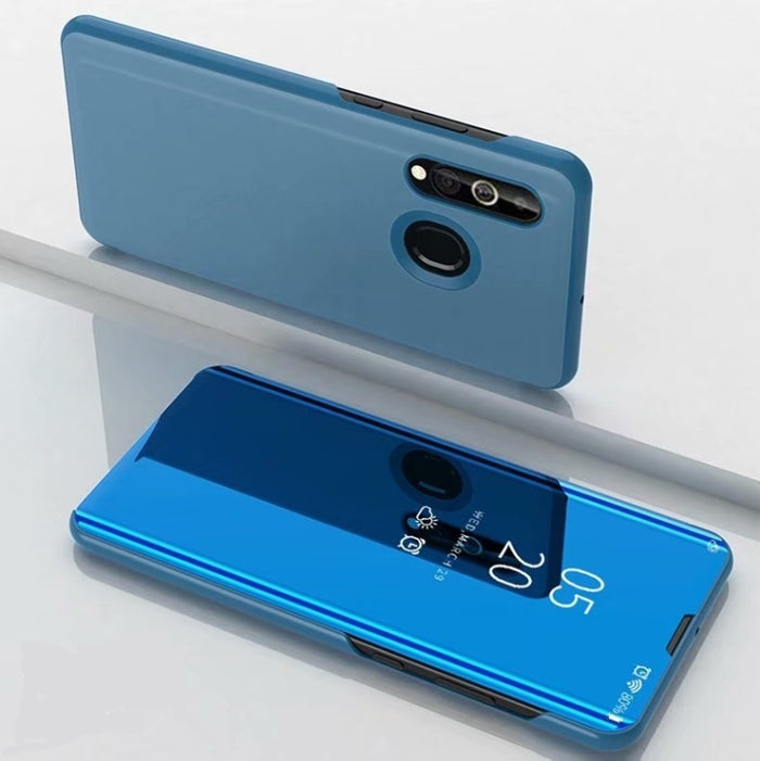 Electroplating Mirror Horizontal Flip Leather Case for Samsung A20 E with Holder, For Samsung Galaxy A20e, For Galaxy A20e