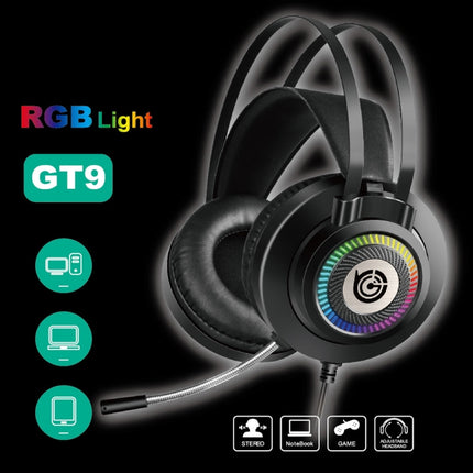 GT9 Professional LED Light Wired Gaming Headset with Mic for PC/PS4/PS5, GT9