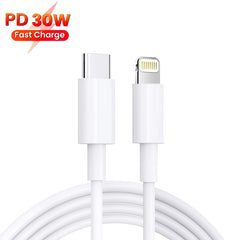 PD 35W Dual USB-C / Type-C Ports Charger with Type-C to 8 Pin Data Cable, EU Plug, EU Plug + 1m 8 Pin Cable