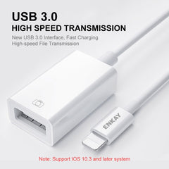 ENKAY ENK-AT108 8 Pin to USB 3.0 OTG Adapter Data Cable for iPhone / iPad