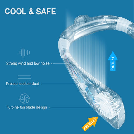 Aromatherapie-Ventilator, blattloser Kühlung, zum Aufhängen am Hals, tragbarer Mini-USB-Ventilator, schwarz, weiß