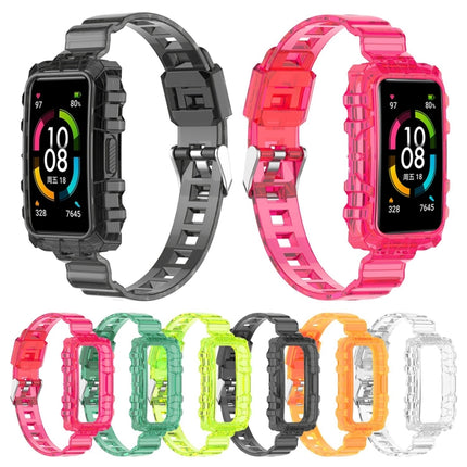 One-Piece Transparent Silicone Watch Band, For Huawei Band 7, For Huawei Band 6, For Honor Band 6