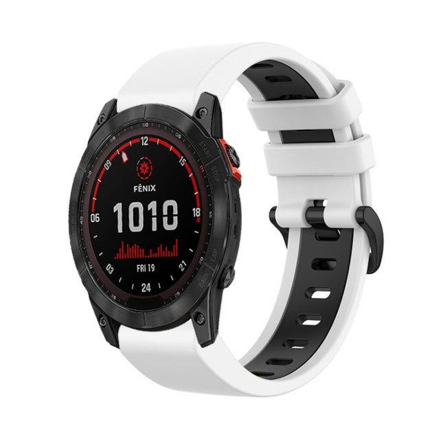 26mm Silicone Sports Two-Color Watch Band, For Garmin Fenix 7X, For Garmin Fenix 7X Solar, For Garmin Tactix 7 Pro