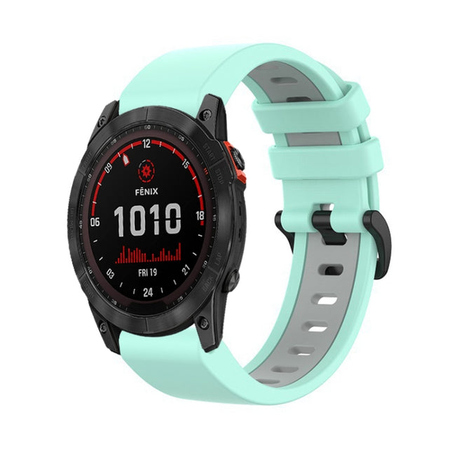 26mm Silicone Sports Two-Color Watch Band, For Garmin Fenix 7X, For Garmin Fenix 7X Solar, For Garmin Tactix 7 Pro