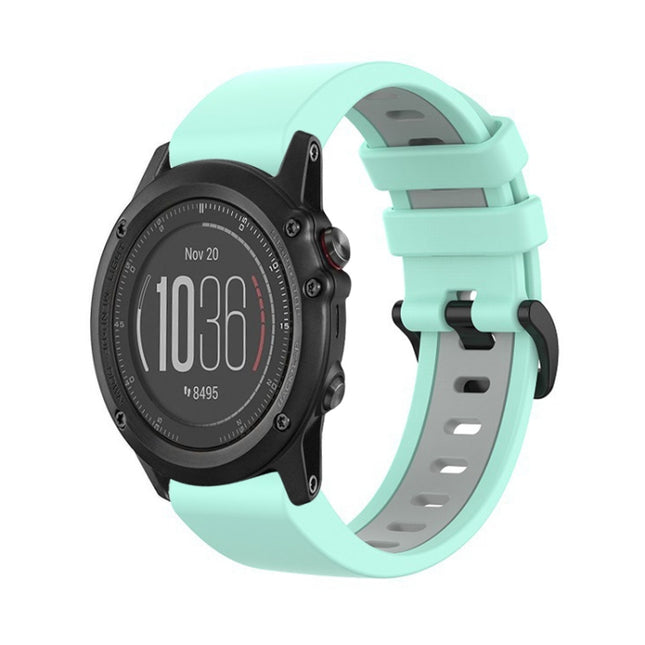 26mm Silicone Sports Two-Color Watch Band, For Garmin Fenix 3 HR, For Garmin Descent MK2, For Garmin Descent MK2i