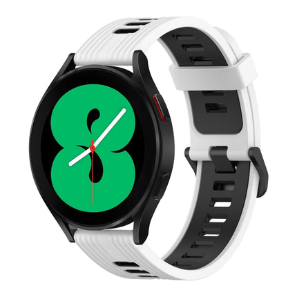 20mm Vertical Pattern Two-Color Silicone Watch Band, For Samsung Galaxy Watch 4 40mm, For Samsung Galaxy Watch 4 44mm