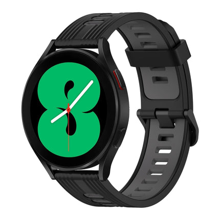 20mm Vertical Pattern Two-Color Silicone Watch Band, For Samsung Galaxy Watch 4 40mm, For Samsung Galaxy Watch 4 44mm