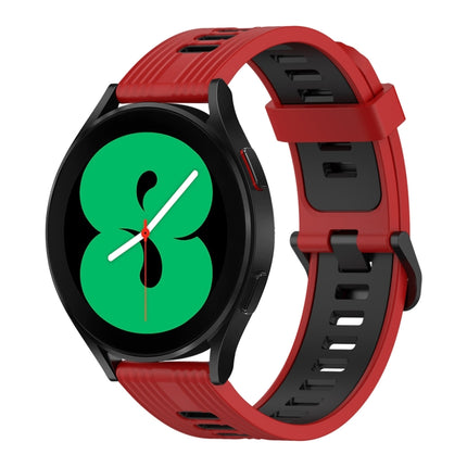 20mm Vertical Pattern Two-Color Silicone Watch Band, For Samsung Galaxy Watch 4 40mm, For Samsung Galaxy Watch 4 44mm