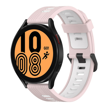 20mm Vertical Pattern Two-Color Silicone Watch Band, For Samsung Galaxy Watch 4 40mm, For Samsung Galaxy Watch 4 44mm