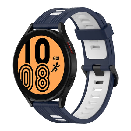 20mm Vertical Pattern Two-Color Silicone Watch Band, For Samsung Galaxy Watch 4 40mm, For Samsung Galaxy Watch 4 44mm