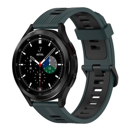 20mm Vertical Pattern Two-Color Silicone Watch Band, For Samsung Galaxy Watch 4 Classic 42mm, For Samsung Galaxy Watch 4 Classic 46mm