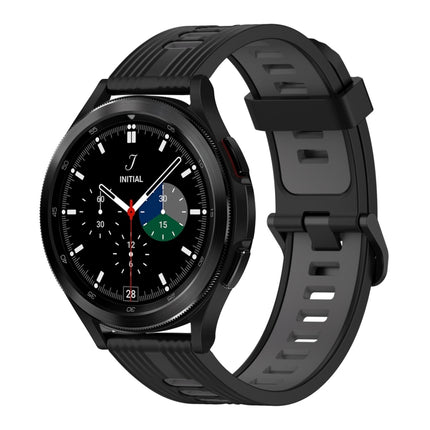 20mm Vertical Pattern Two-Color Silicone Watch Band, For Samsung Galaxy Watch 4 Classic 42mm, For Samsung Galaxy Watch 4 Classic 46mm