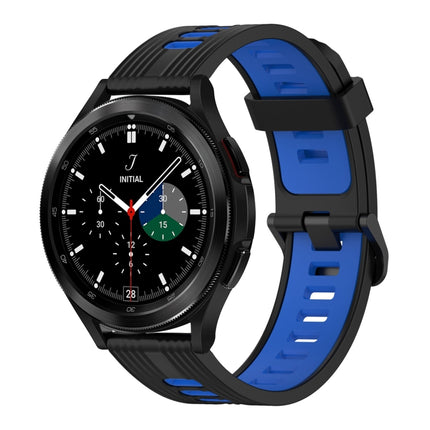 20mm Vertical Pattern Two-Color Silicone Watch Band, For Samsung Galaxy Watch 4 Classic 42mm, For Samsung Galaxy Watch 4 Classic 46mm