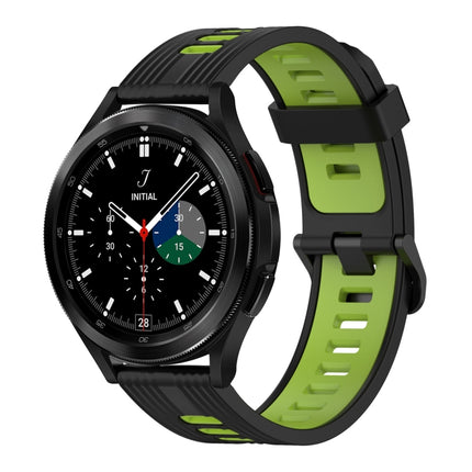 20mm Vertical Pattern Two-Color Silicone Watch Band, For Samsung Galaxy Watch 4 Classic 42mm, For Samsung Galaxy Watch 4 Classic 46mm