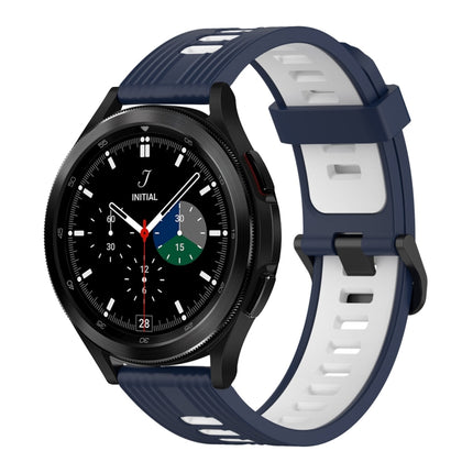 20mm Vertical Pattern Two-Color Silicone Watch Band, For Samsung Galaxy Watch 4 Classic 42mm, For Samsung Galaxy Watch 4 Classic 46mm