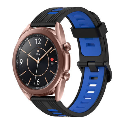 20mm Vertical Pattern Two-Color Silicone Watch Band, For Samsung Galaxy Watch3 41mm, For Samsung Galaxy Watch Active 2 40mm